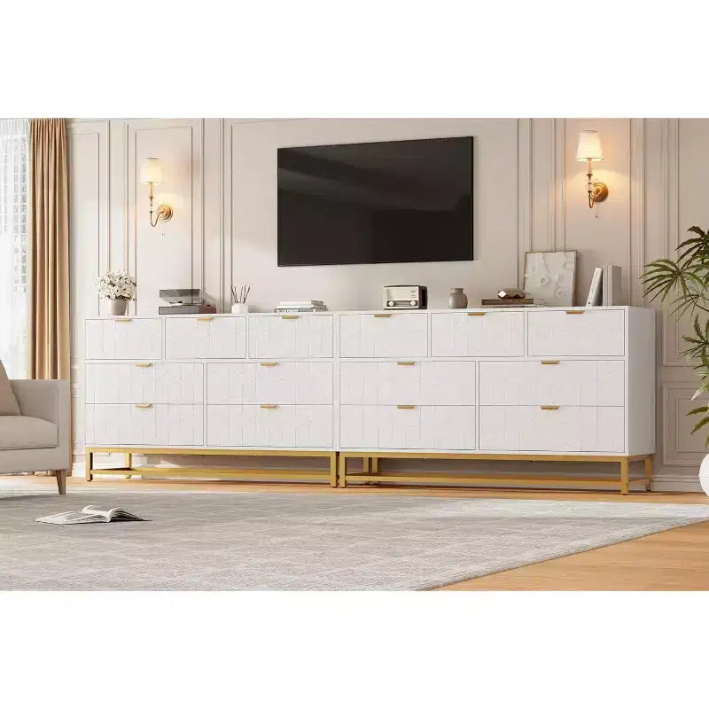Organisateur de commode de chambre à coucher avec poignée en métal doré