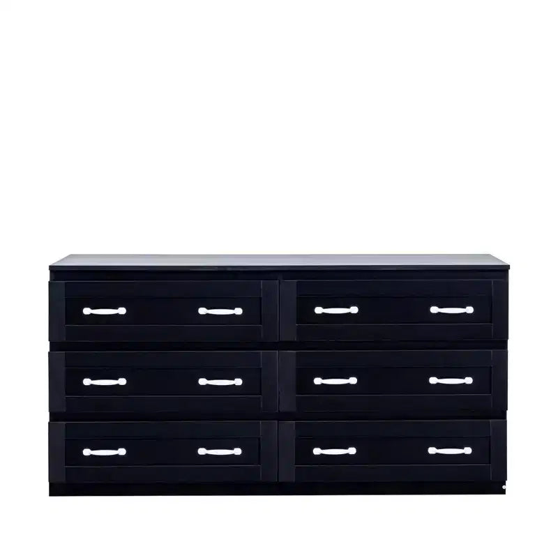 Commode moderne à 6 tiroirs en bois avec poignée en métal