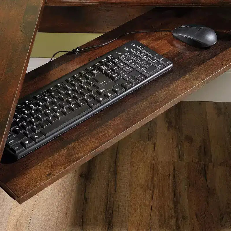 Bureaux d'ordinateur en bois marron avec tiroir multifonction