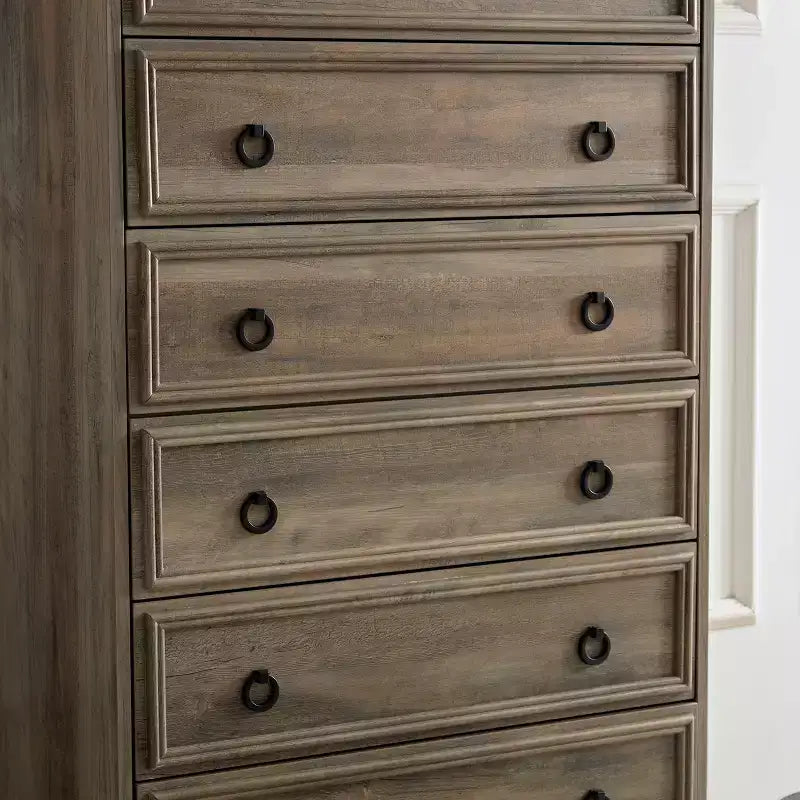 Commode haute 6 tiroirs Meuble de rangement pour dressing