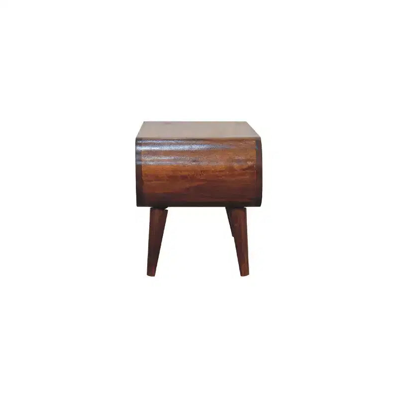 Table basse incurvée en bois de manguier de style nordique