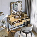 Coiffeuse de maquillage avec miroir, lumières dimmables et 2 tiroirs de rangement