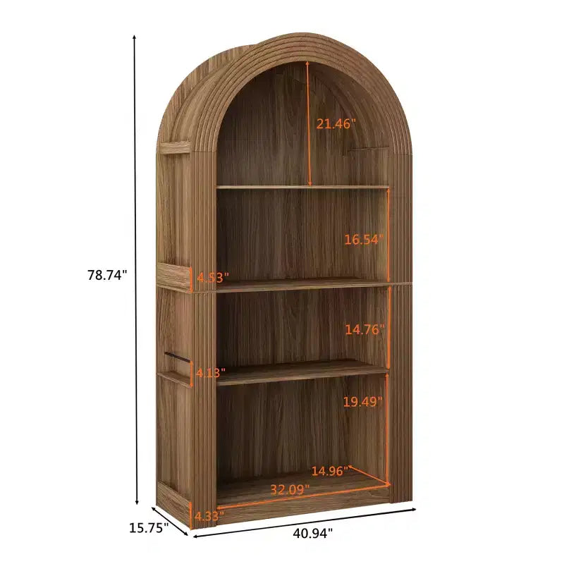 Étagère de présentation arquée à 4 niveaux style Mid-Century Modern