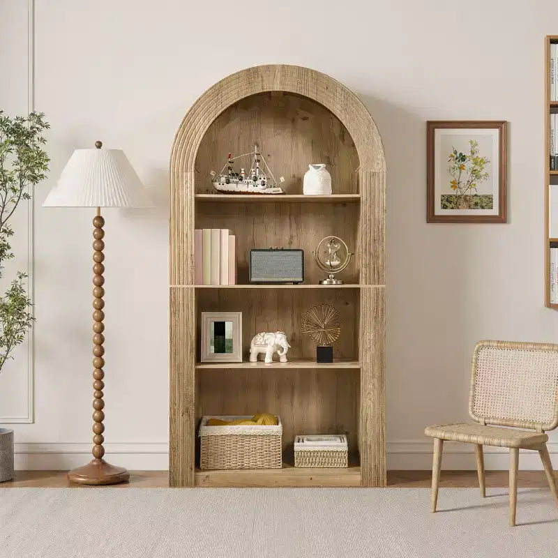 Étagère de présentation arquée à 4 niveaux style Mid-Century Modern