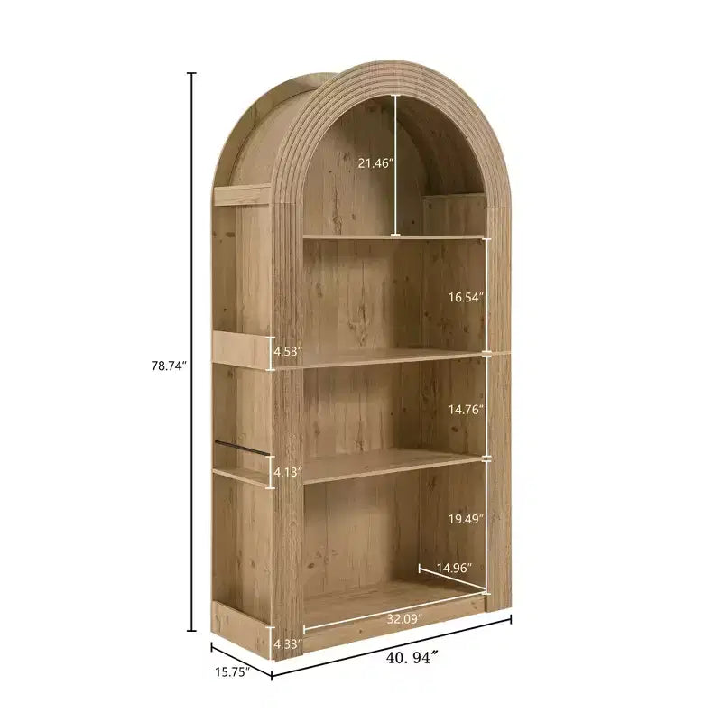 Étagère de présentation arquée à 4 niveaux style Mid-Century Modern