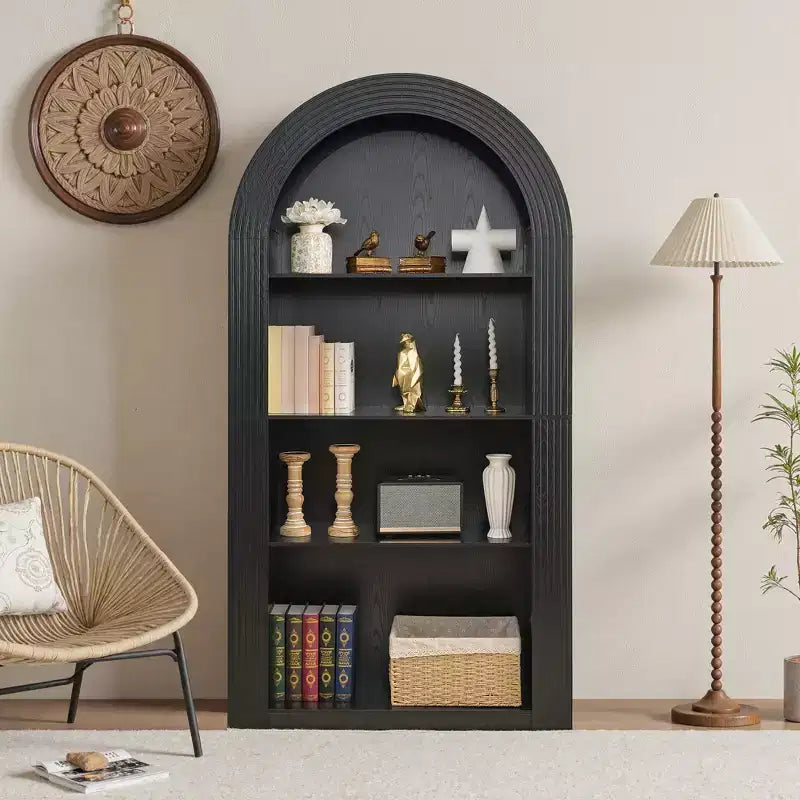 Étagère de présentation arquée à 4 niveaux style Mid-Century Modern