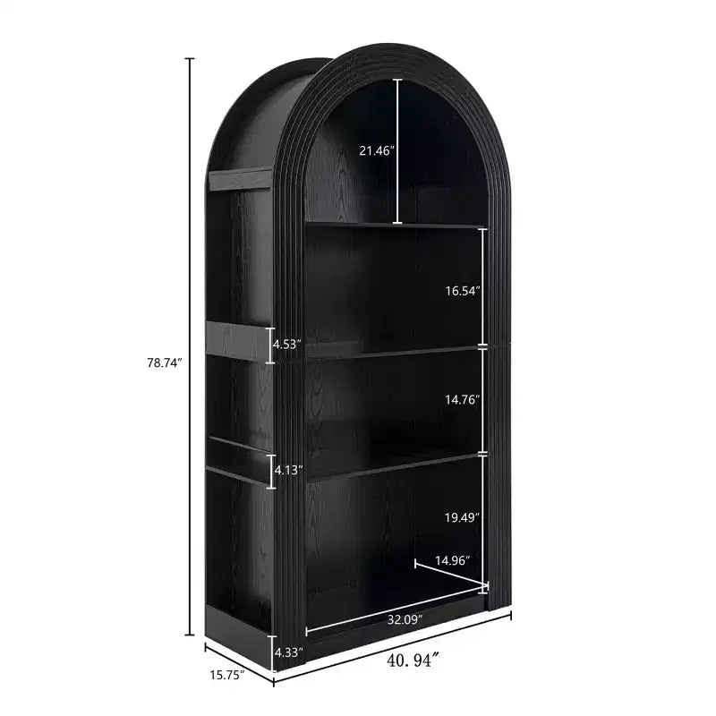 Étagère de présentation arquée à 4 niveaux style Mid-Century Modern