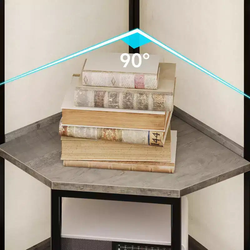 Étagère d'angle avec meuble de rangement d'angle Bibliothèque d'angle Étagère de rangement