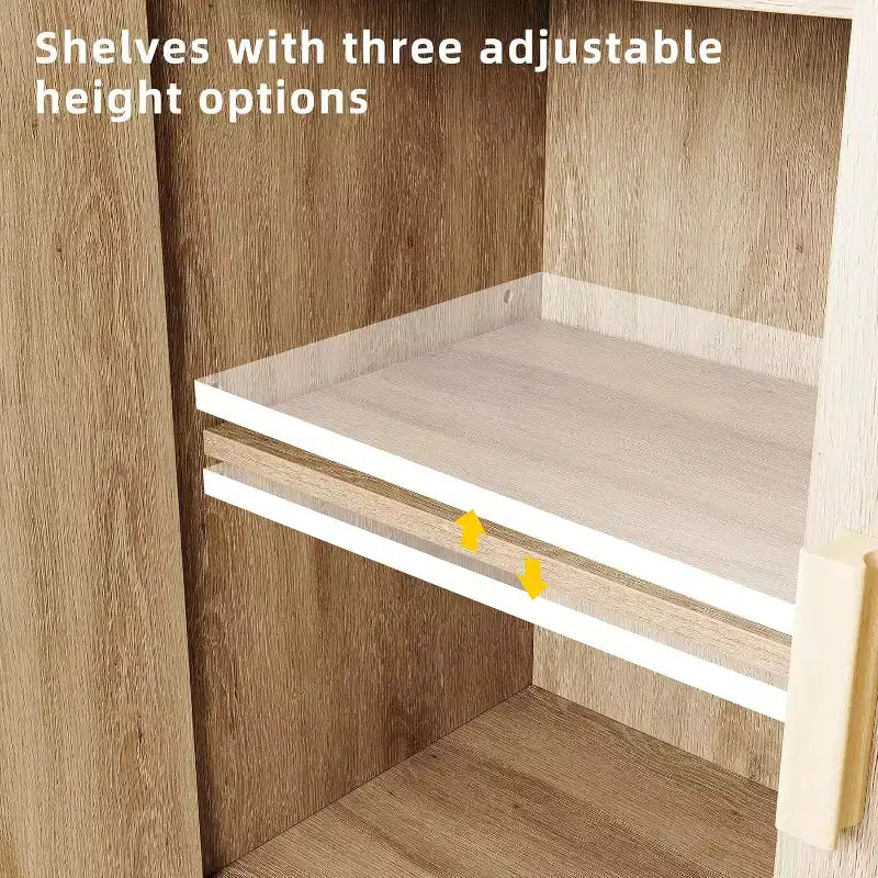 Meuble Buffet, Armoire de Rangement avec 2 Portes Décorées en Rotin