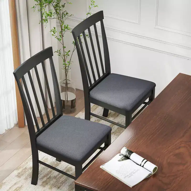 Chaises de salle à manger en bois Chaises de cuisine rembourrées de style rustique avec cadre en bois d'hévéa