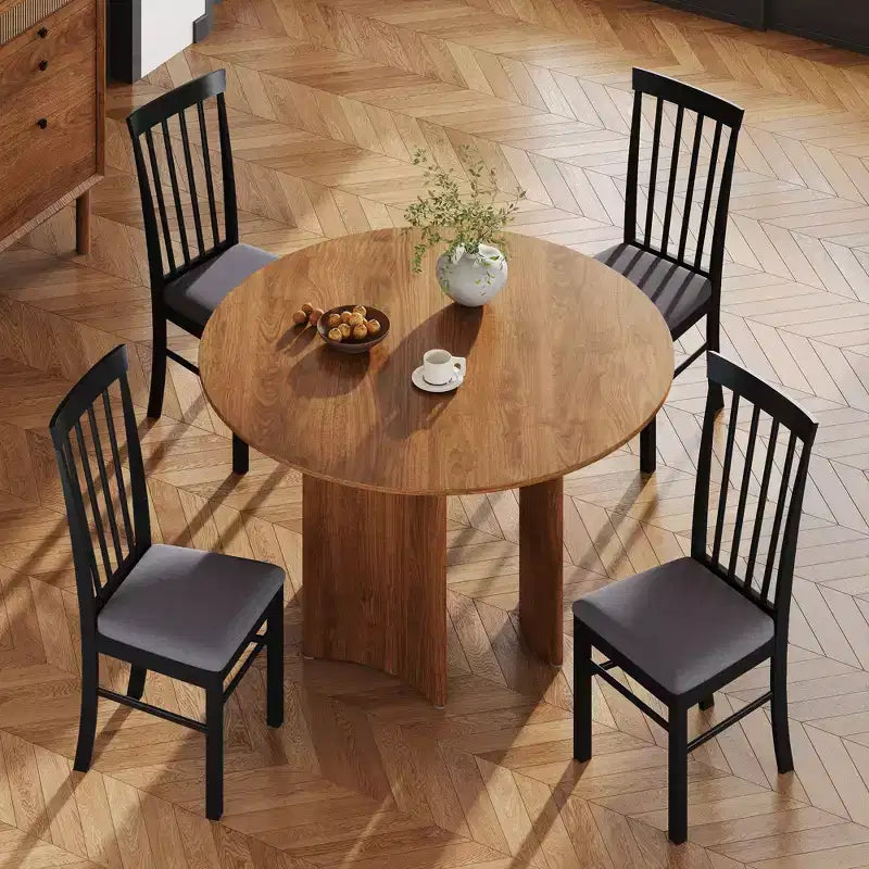 Chaises de salle à manger en bois Chaises de cuisine rembourrées de style rustique avec cadre en bois d'hévéa