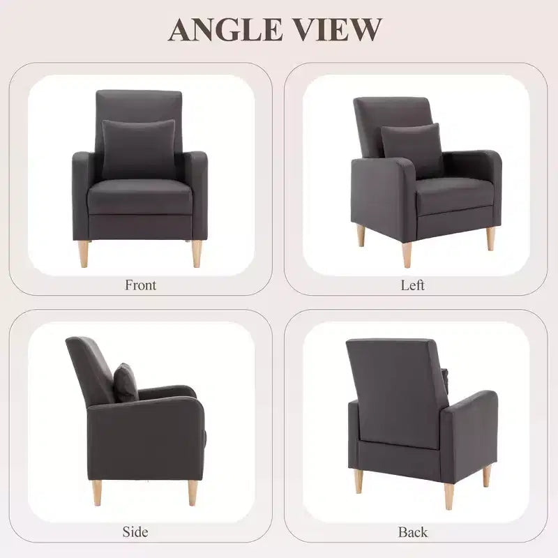 Fauteuil d'appoint en imitation peau de mouton avec oreiller, fauteuil confortable moderne