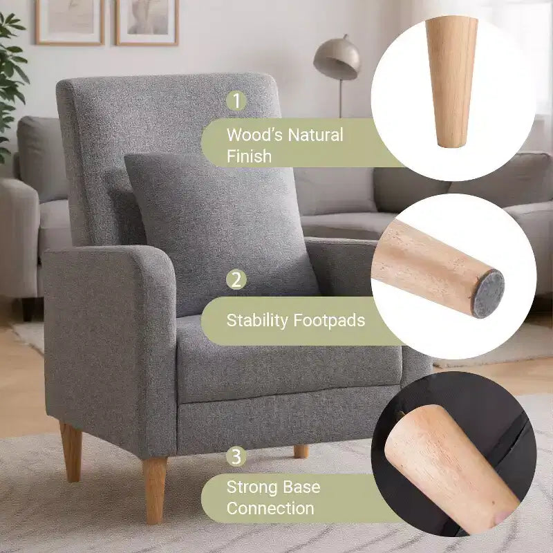 Fauteuil d'appoint en imitation peau de mouton avec oreiller, fauteuil confortable moderne
