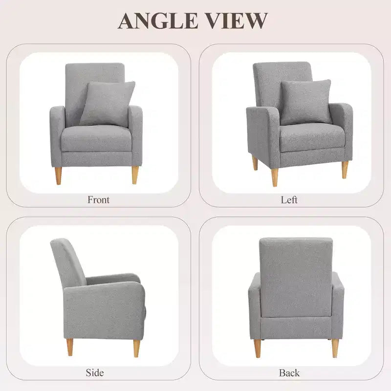 Fauteuil d'appoint en imitation peau de mouton avec oreiller, fauteuil confortable moderne