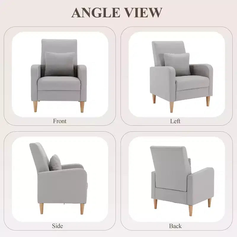 Fauteuil d'appoint en imitation peau de mouton avec oreiller, fauteuil confortable moderne