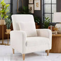 Fauteuil d'appoint en imitation peau de mouton avec oreiller, fauteuil confortable moderne