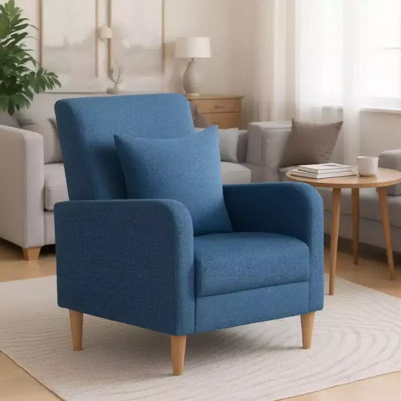 Fauteuil d'appoint en imitation peau de mouton avec oreiller, fauteuil confortable moderne