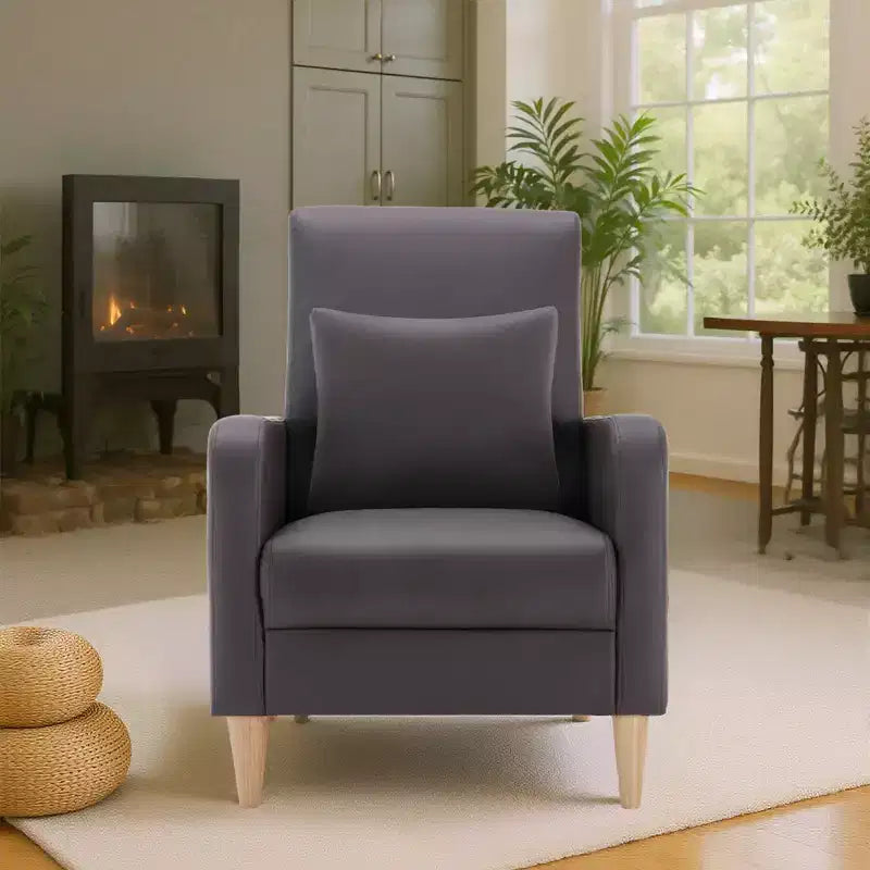 Fauteuil d'appoint en imitation peau de mouton avec oreiller, fauteuil confortable moderne