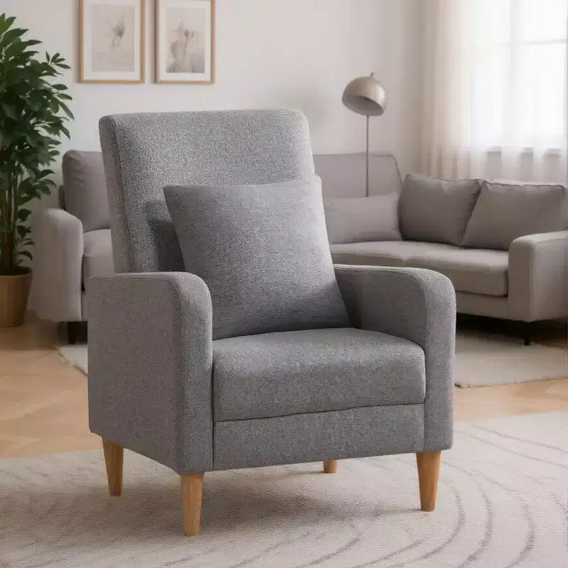 Fauteuil d'appoint en imitation peau de mouton avec oreiller, fauteuil confortable moderne