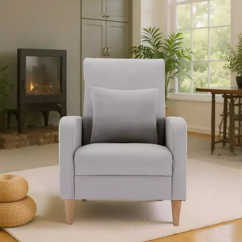 Fauteuil d'appoint en imitation peau de mouton avec oreiller, fauteuil confortable moderne