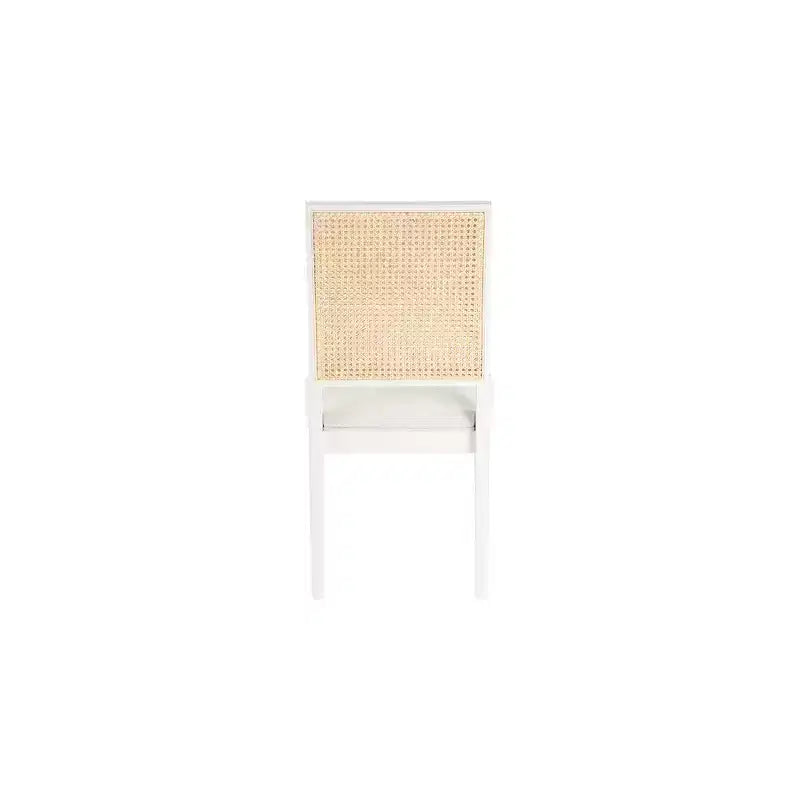 Chaise de salle à manger en tissu texturé lin crème papillon, lot de 2