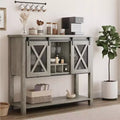 Meuble de Bar à Café et Cave à Vin de Ferme avec Portes Coulissantes Rustiques - Buffet Rustique