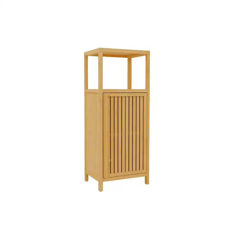 Meuble de rangement moderne en bambou 41 avec porte et étagère