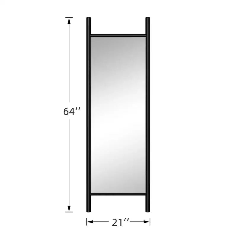 Miroir en bois massif noir encadré façon échelle