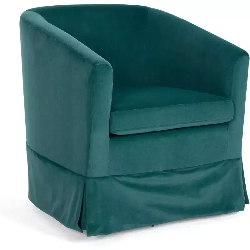 Fauteuil pivotant moderne, fauteuil d'appoint rembourré avec assise large et coussin élastique
