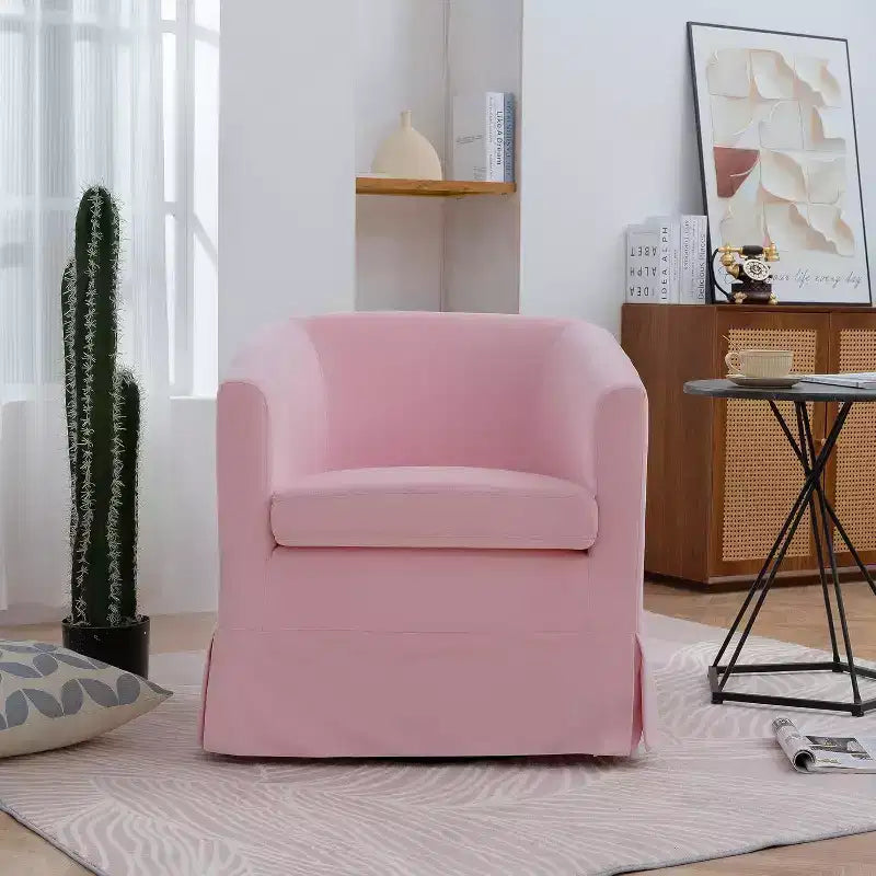 Fauteuil pivotant moderne, fauteuil d'appoint rembourré avec assise large et coussin élastique