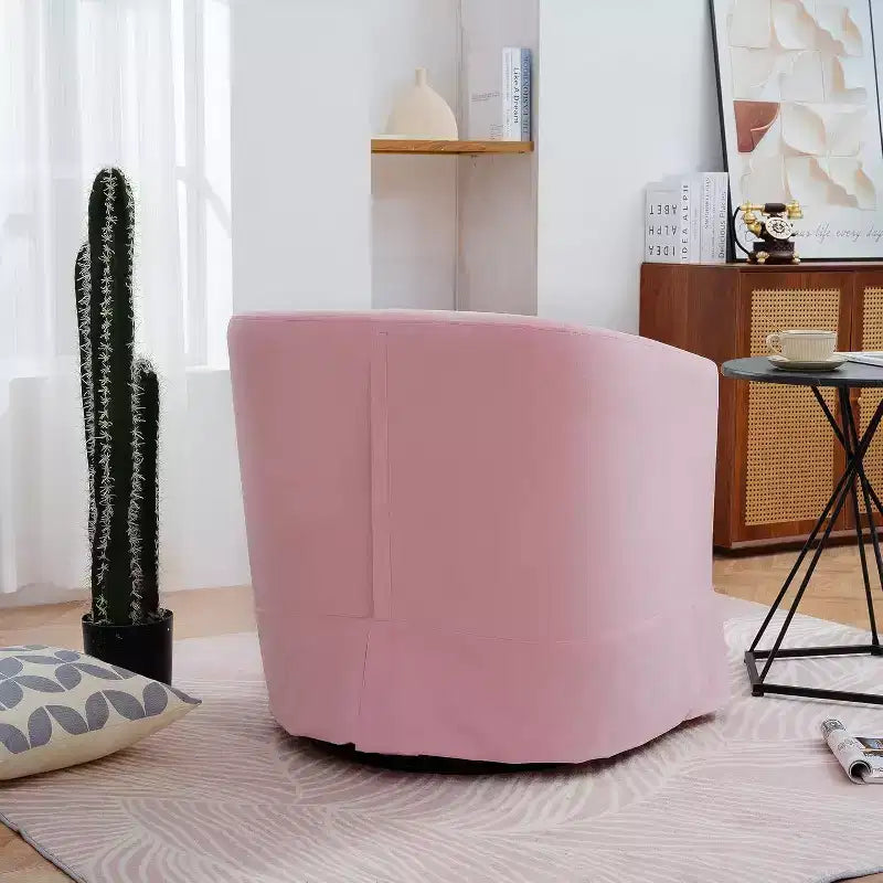 Fauteuil pivotant moderne, fauteuil d'appoint rembourré avec assise large et coussin élastique