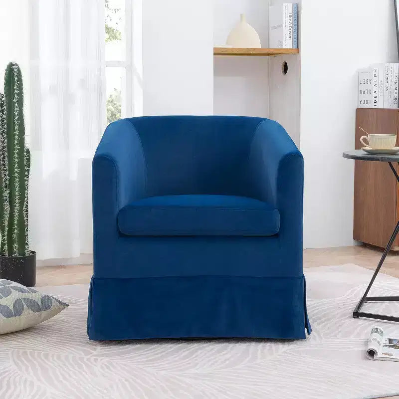 Fauteuil pivotant moderne, fauteuil d'appoint rembourré avec assise large et coussin élastique