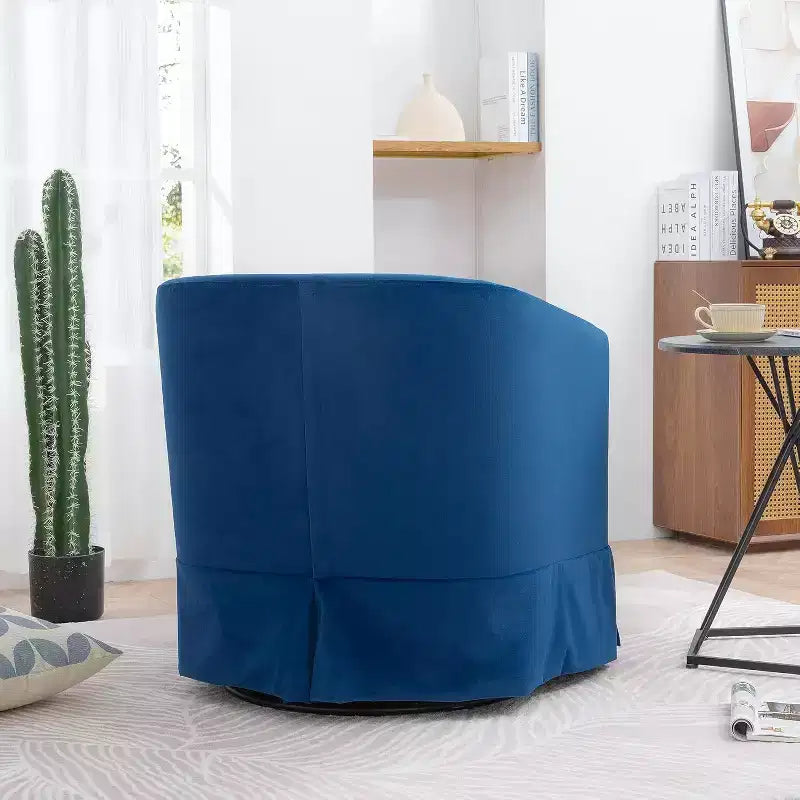Fauteuil pivotant moderne, fauteuil d'appoint rembourré avec assise large et coussin élastique