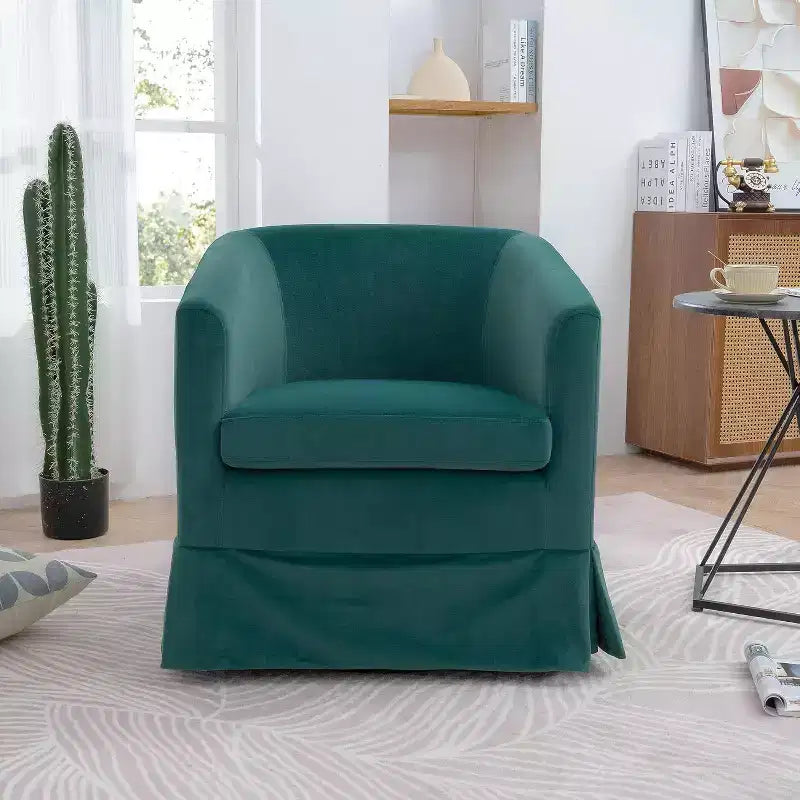 Fauteuil pivotant moderne, fauteuil d'appoint rembourré avec assise large et coussin élastique