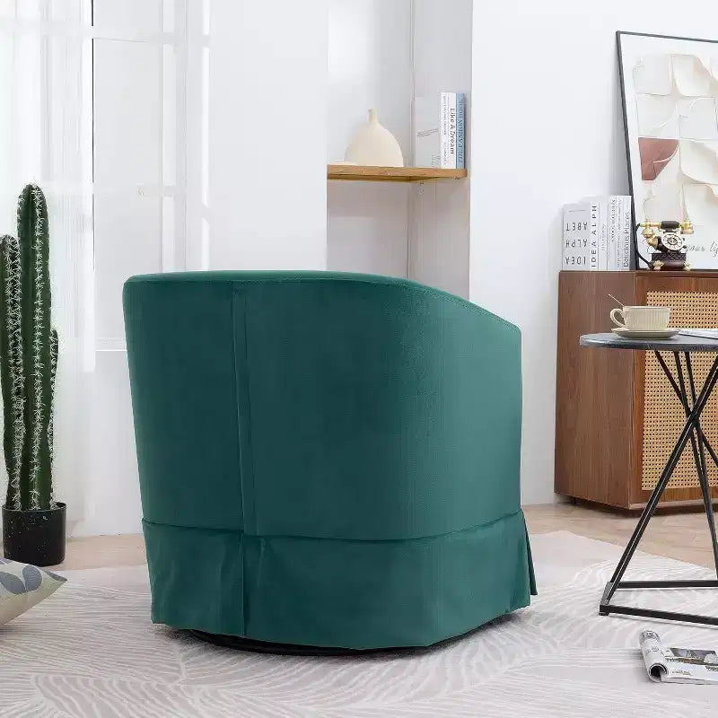 Fauteuil pivotant moderne, fauteuil d'appoint rembourré avec assise large et coussin élastique