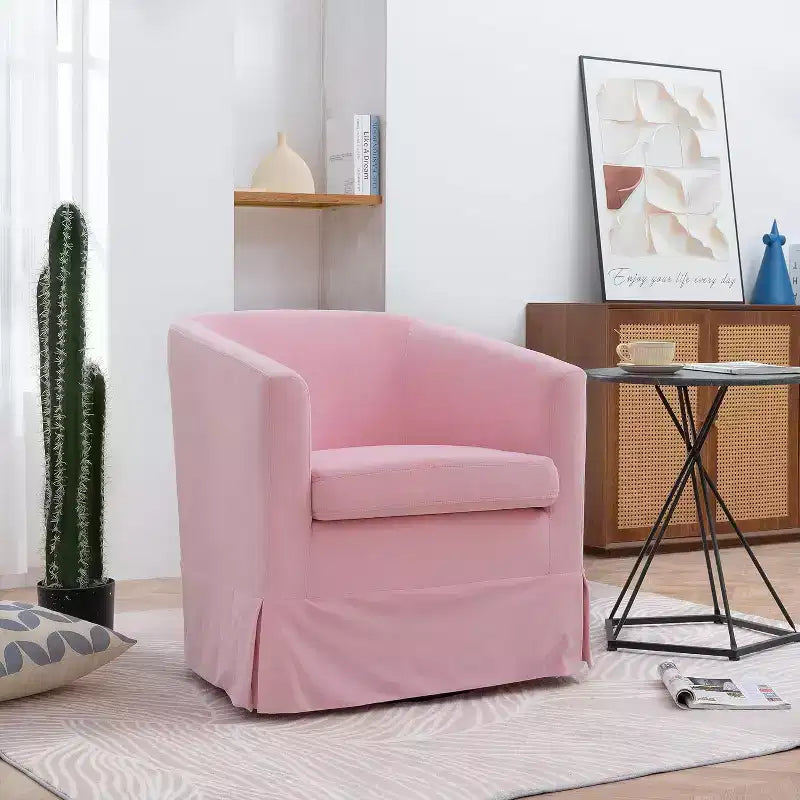Fauteuil pivotant moderne, fauteuil d'appoint rembourré avec assise large et coussin élastique