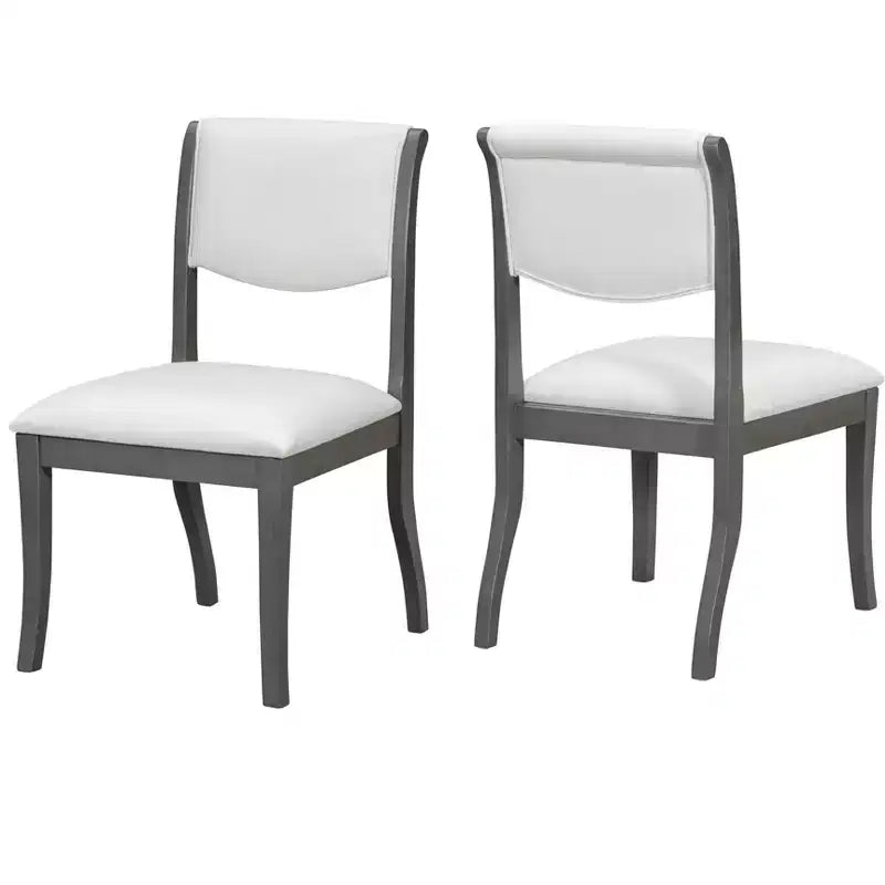 Lot de 2 chaises de salle à manger sans accoudoirs avec assise rembourrée et cadre en bois massif
