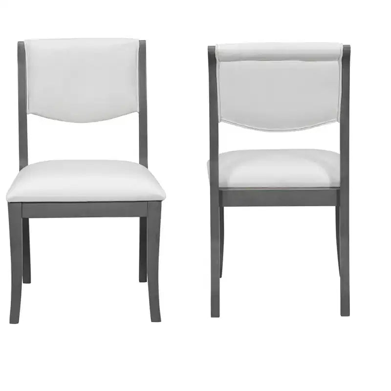 Lot de 2 chaises de salle à manger sans accoudoirs avec assise rembourrée et cadre en bois massif