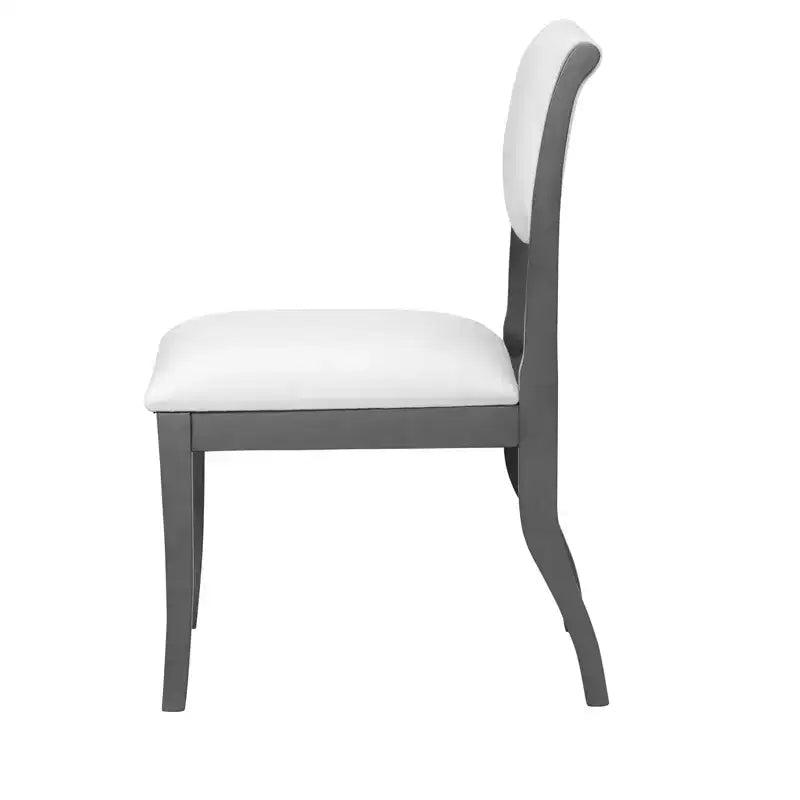 Lot de 2 chaises de salle à manger sans accoudoirs avec assise rembourrée et cadre en bois massif