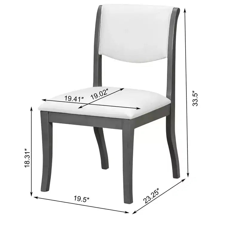 Lot de 2 chaises de salle à manger sans accoudoirs avec assise rembourrée et cadre en bois massif