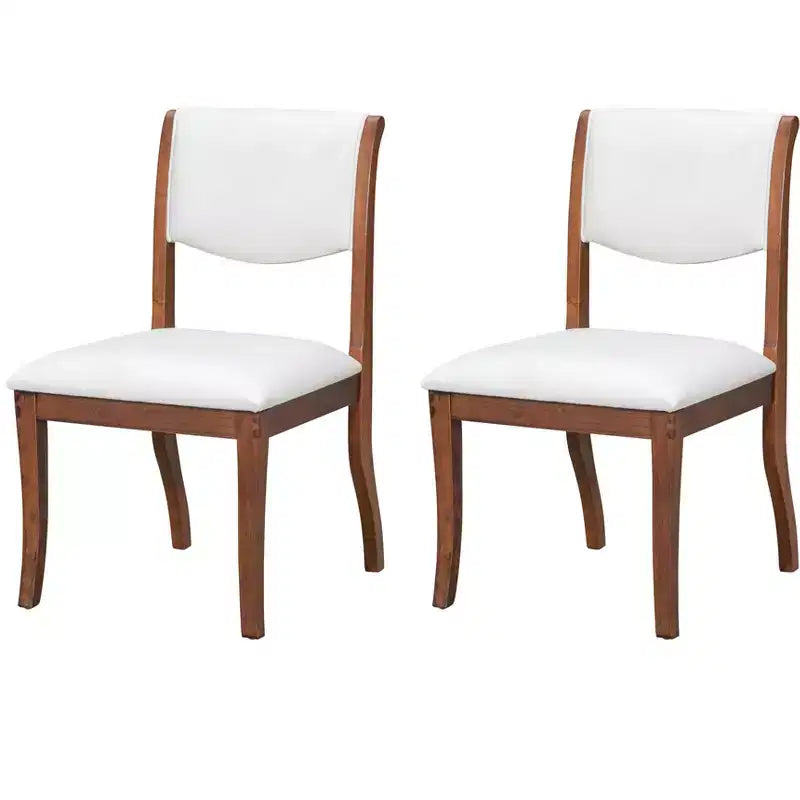 Lot de 2 chaises de salle à manger sans accoudoirs avec assise rembourrée et cadre en bois massif