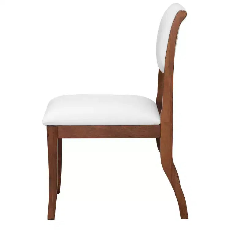 Lot de 2 chaises de salle à manger sans accoudoirs avec assise rembourrée et cadre en bois massif