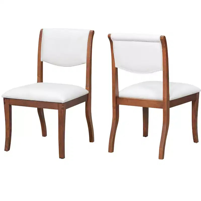Lot de 2 chaises de salle à manger sans accoudoirs avec assise rembourrée et cadre en bois massif
