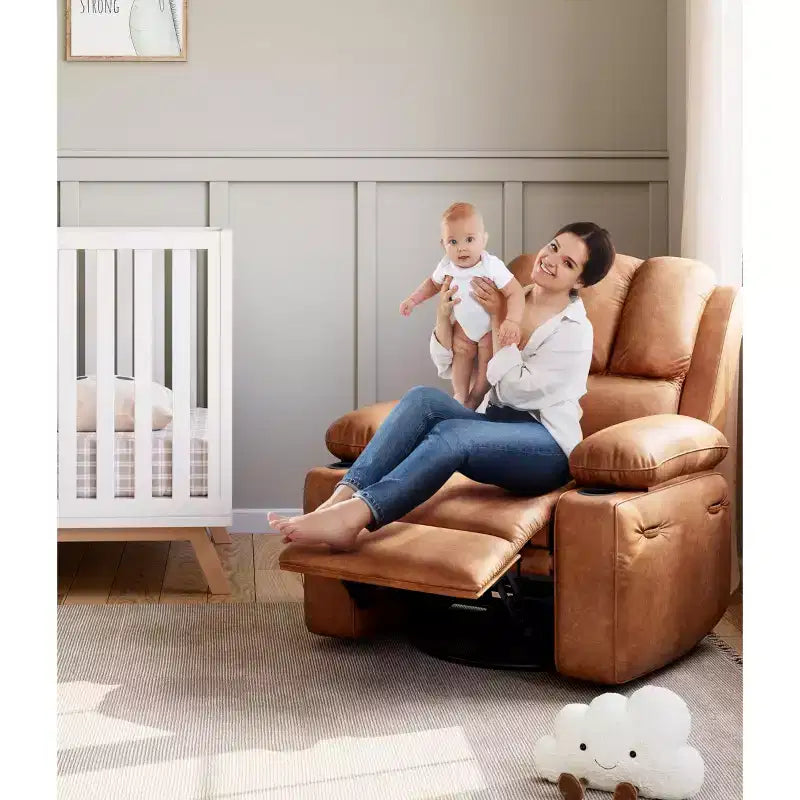Grand fauteuil inclinable pour adultes en cuir PU, inclinable manuel, canapé en éponge épaisse