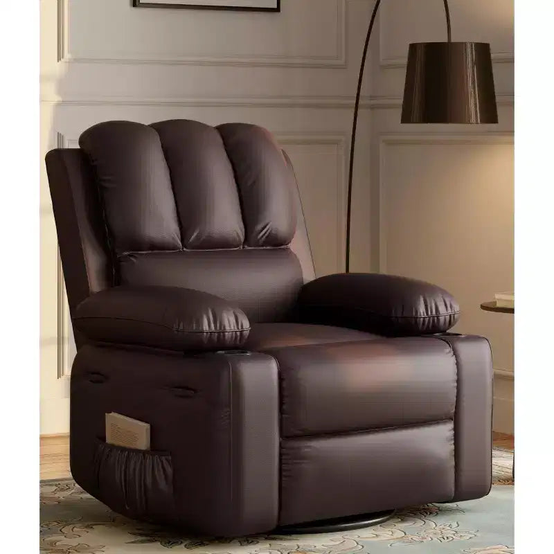 Grand fauteuil inclinable pour adultes en cuir PU, inclinable manuel, canapé en éponge épaisse