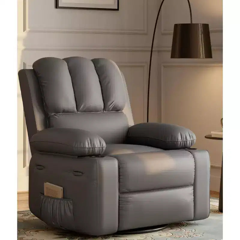 Grand fauteuil inclinable pour adultes en cuir PU, inclinable manuel, canapé en éponge épaisse