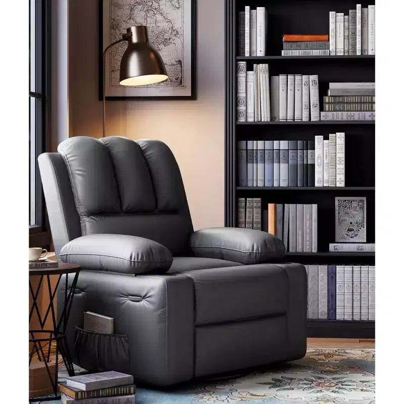 Grand fauteuil inclinable pour adultes en cuir PU, inclinable manuel, canapé en éponge épaisse