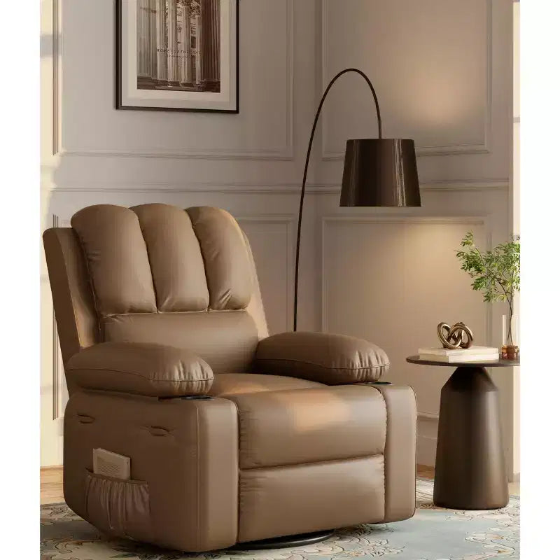 Grand fauteuil inclinable pour adultes en cuir PU, inclinable manuel, canapé en éponge épaisse