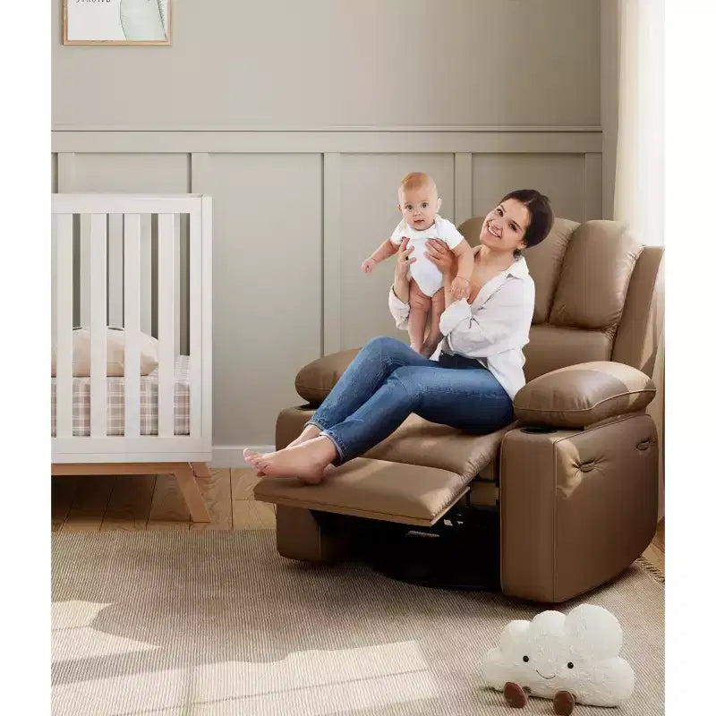 Grand fauteuil inclinable pour adultes en cuir PU, inclinable manuel, canapé en éponge épaisse