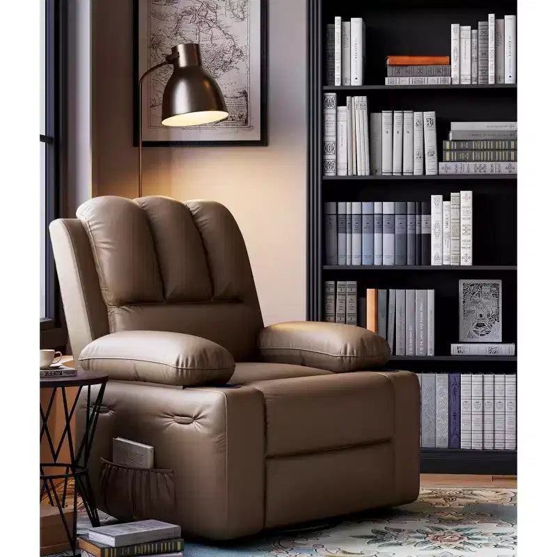 Grand fauteuil inclinable pour adultes en cuir PU, inclinable manuel, canapé en éponge épaisse